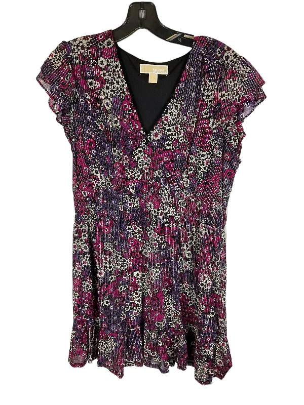 summer floral dressDress Designer By Michael By Michael Kors In Pink & Purple, Size: L