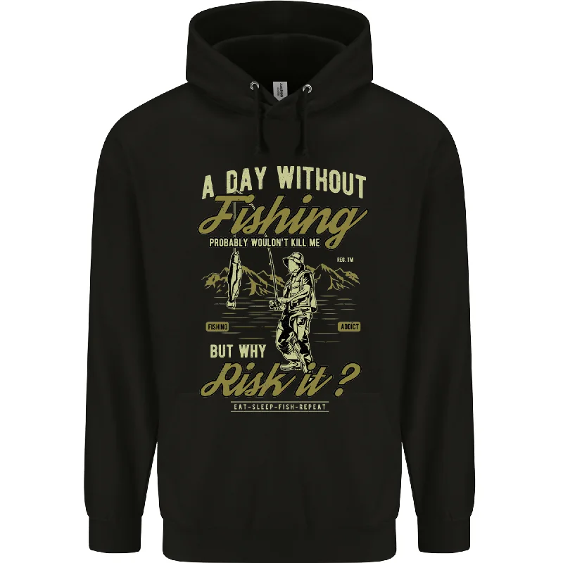 casual hoodie with logoA Day Without Fishing Funny Fisherman Mens 80% Cotton Hoodie