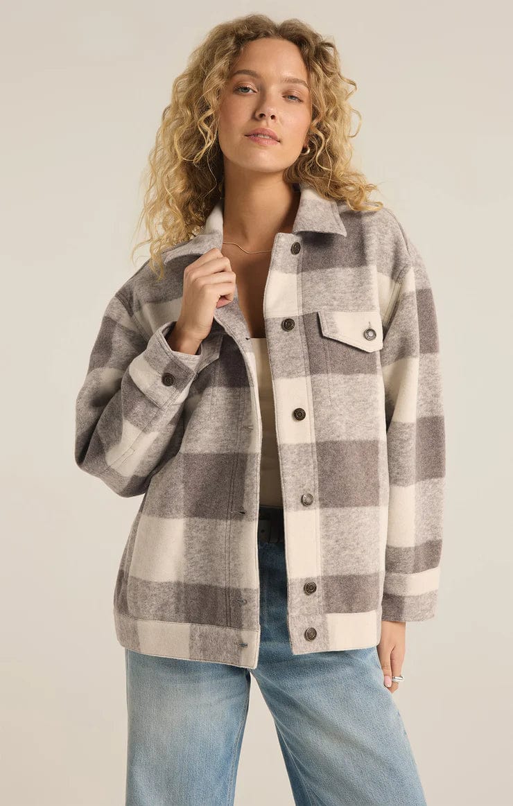 modern outerwearPreston Knit Plaid Jacket