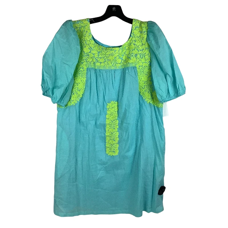 flowy dressDress Designer By Cmc In Blue & Green, Size: L