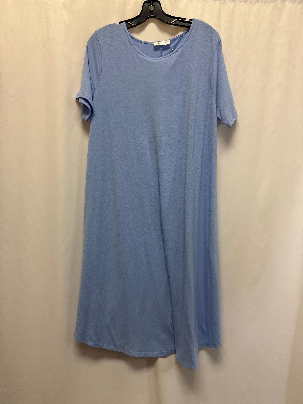 flowy dressDress Casual Midi By Zenana Outfitters In Blue, Size: 2x