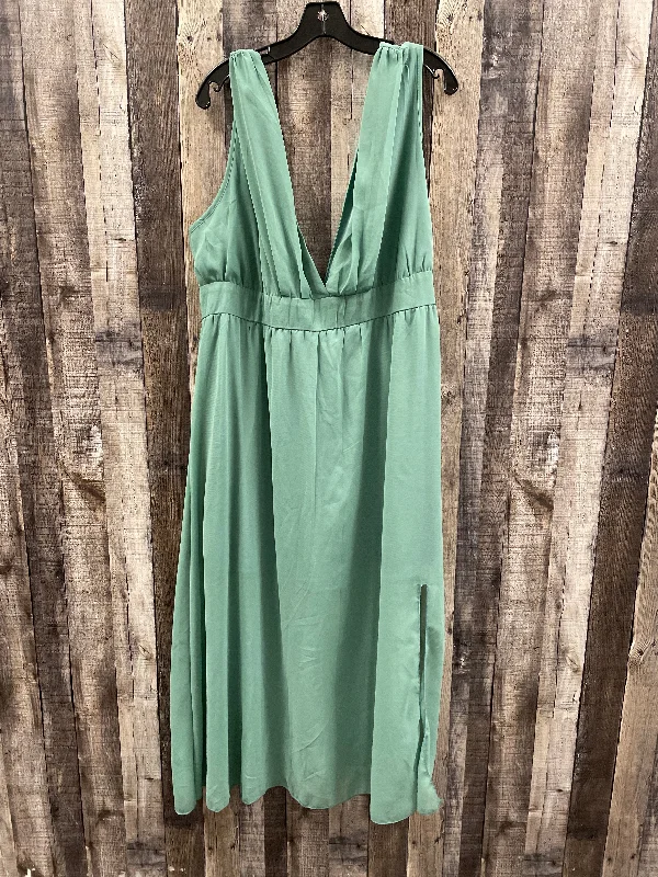 puff sleeve dressDress Casual Maxi By Shein In Green, Size: 2x