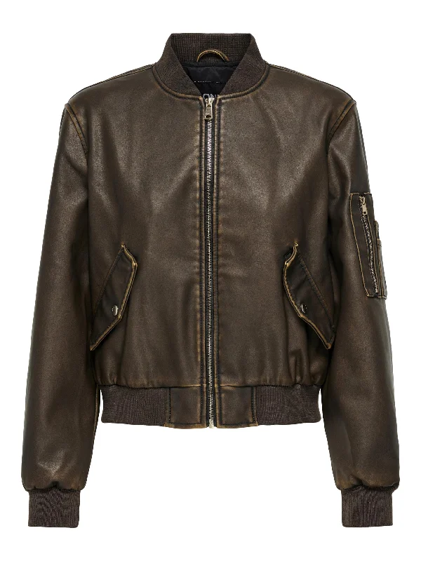 premium puffer coatHalli Faux Leather Bomber