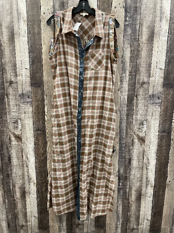 chic wrap dressDress Casual Maxi By Oddi In Plaid Pattern, Size: L