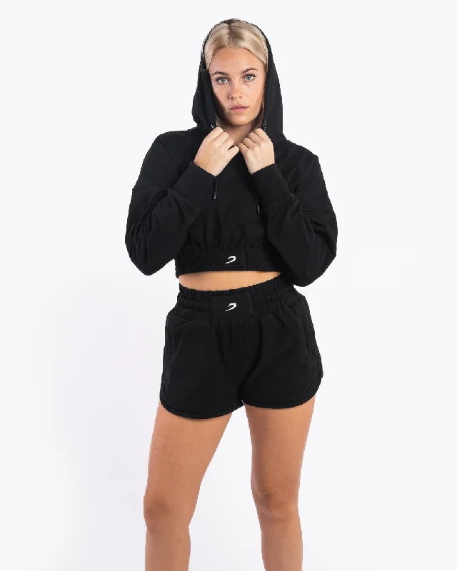 Kim Cropped Hoodie - Black