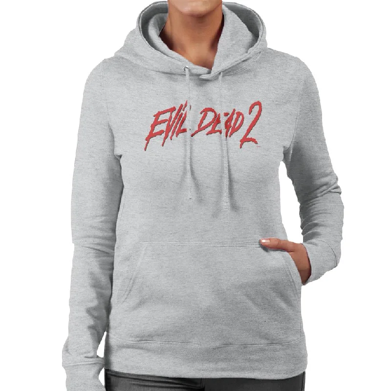 chic pullover hoodieEvil Dead 2 Red Text Logo Women's Hooded Sweatshirt