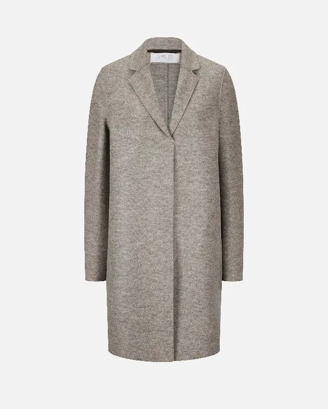 fitted coatCOCOON COAT PRESSED WOOL / STONE MELANGE